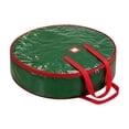 thumbnail image 3 of Christmas Wreath Storage Bag 30in, Green Tarp Wreath Container with Reinforced Handle, Round Wreath Bag for Spring Summer Autumn Christmas Wreath Holiday Decor - Akmoler, 3 of 6
