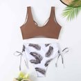 thumbnail image 4 of Lopeceal Women's 3 Piece Textured High Cut Halter Triangle Bikini Swimsuit with Cover Up, 4 of 4