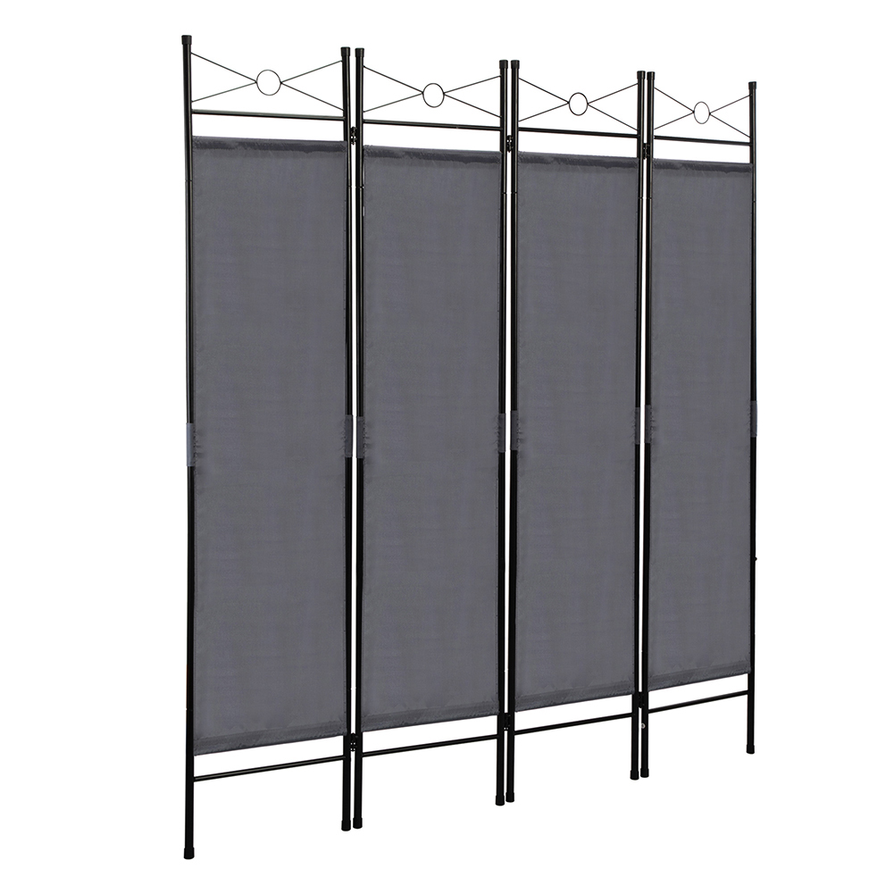 Topcobe Convenient Movable Divider Panel for Indoor Balcony, 5.9FT Classic Metal Frame Room Divider for Home Office, 4 Panel Foldable Divider Screen for Bedroom Dining Room Living Room, Gray - image 4 of 11