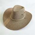 thumbnail image 3 of IDALL Straw Hat Sun Hat Men's Summer Sun Hat Panama Hat Men's Hat Beach Sun Hat Sun Jazz Hat British Top Hat Sun Hat Summer Hat Beach Hat Hats for Women Khaki One Size, 3 of 6