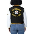 thumbnail image 5 of Women's WEAR by Erin Andrews  Black/White Pittsburgh Steelers Varsity Full-Zip Jacket, 5 of 5