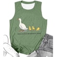 thumbnail image 3 of Arlun Funny Graphic Printed Tank Tops for Women Crewneck Loose Fit Sleeveless T-Shirts Lightweight Soft Comfy Summer Beach Casual Blouse Green S, 3 of 3
