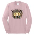 thumbnail image 3 of Softball Life Animal Print Girl Sports Mens Long Sleeve Shirt, Light Pink, Medium, 3 of 5