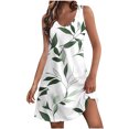 thumbnail image 2 of FcBaudy Robe Sans Manches à Col en V, Robes pour Femmes, Robes d'Été pour Femmes Robe d'Été pour Femmes Mode avec Poches Imprimé Robe Sans Manches à Col en V Femme Robe en Polyester, 2 of 7