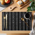 thumbnail image 2 of Black Striped Placemats Set of 4, Modern Abstract Art Geometric Stripes Placemats for Dining Table, Place Mats for Kitchen Tabletop, Waterproof Wipeable Dining Table Mats Set, 2 of 9