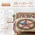 thumbnail image 6 of Queen 4 Piece Bedding Set Independence Day USA Flag Star Soft Breathable Duvet Cover and Pillowcase, Retro Farm Wood Board Duvet Cover Set Bed Sheets for Bedroom Dormitory Guest Room, 6 of 9