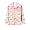 thumbnail image 4 of Diufon Women Pajama Set Valentine's Day Graphic Printed Long Sleeve Button Down Shirts and Pants 2 Piece Outfits, 4 of 6