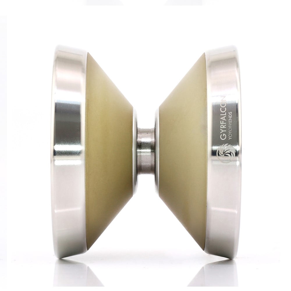 yoyofriends MG SS Gyrfalcon Yo-Yo - Tri-Material - Magnesium YoYo (Cream with Raw Rings)
