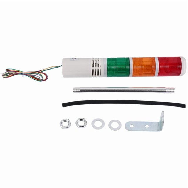 AC/DC 24V Rouge Vert Jaune Lampe LED Industrielle, 1 x Support de Signal Industriel, Rouge, Jaune, Vert, Ton Argent, Gris