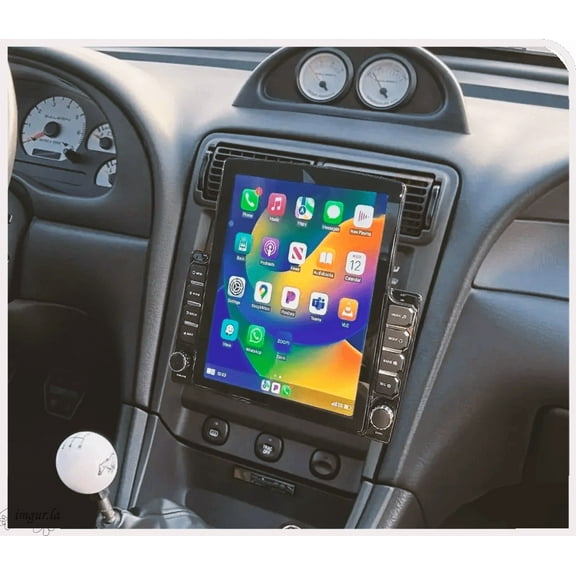 Zcargel Double Din Car Stereo Head Unit for Ford Mustang 2001–2004, 9.7in Android 13 HD Touchscreen Multimedia System with Wireless CarPlay & Android Auto, Bluetooth WiFi SWC Mirror Link, Hardwired