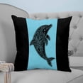 thumbnail image 4 of Black Blue Dolphin 16x16 Pillow Covers Set of 2, Summer Beach Coastal Modern Art Throw Pillow Covers Decorative Couch Cushion Case, Microfiber Square Pillowcases for Bedroom Car Living Room, 4 of 7