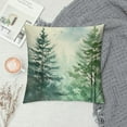 thumbnail image 2 of COMIO Pine Tree Throw Pillow Covers Watercolor Blue Green Square Rustic Style Natural Forest Fog Print Decorative Pillowcase Spring Summer Cushion Cover for Home Sofa Bed Outdoor, 2 of 5
