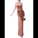 thumbnail image 2 of Falda de Sin Tirantes para Mujer, Corte Entallado, con Estampado Floral Tridimensional, Ideal para Vacaciones en la Playa Café M, 2 of 6