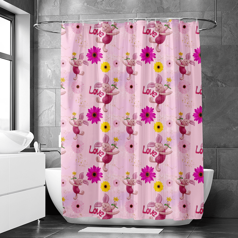 Winnie the Pooh Shower Curtain Modern Portable Classics Shower Liner