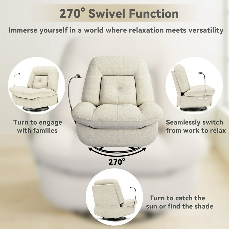 Sailvan Oversized Recliner Chair for Adults, Swivel Power Recliner