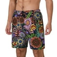thumbnail image 2 of Balery Vintage Floral Mens Swim Trunks Swim Shorts for Men Quick Dry Inseam Beach Shorts with Compression Liner Pocket-XX-Large, 2 of 9