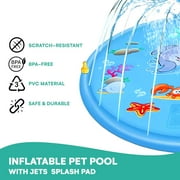 OGEDNAC 68 Water Sprinkler Pad, Inflatable Splash Pad for Kids and Adults Summer Outdoor Backyard Lawn Games Water Play Toy Mat, Blue