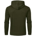 thumbnail image 3 of Tyhengta Mens Hooded Sweatshirt Casual Long Sleeve Drawstring Jacquard PlaidCloth Pullover Hoodies Armygreen M, 3 of 8