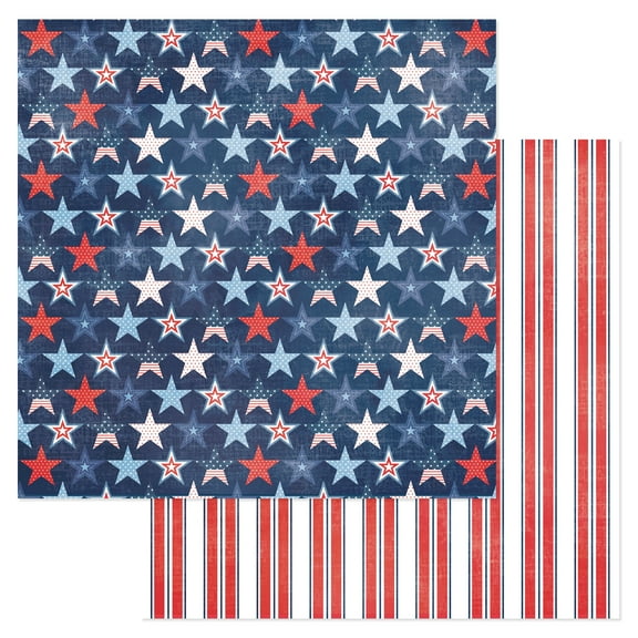 Flags And Frills Double-Sided Cardstock 12"X12"-Star-Spangled Glory