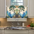 thumbnail image 2 of Yayeee Kitchen Curtains Tier Pair Light Filtering 27"x24" Rod Pocket Short Cafe Window Panel, Large Pine Tree, 2 of 7
