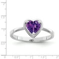 thumbnail image 3 of Primal Gold 14 Karat White Gold 6mm Heart Amethyst Ring, 3 of 6