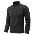 thumbnail image 4 of COSFO Mens Big and Tall T Shirts Athletic Black Quick Dry Quarter Zip Mock Neck Long Sleeve Tops Performance Slim Fit Breathable Pullover Mens Classic T-Shirt, 4 of 4