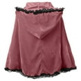 thumbnail image 6 of Wensltd Women Men Christmas Lace Ruffle Trim Solid Color Hooded Short Velvet Cape Matching Set Festive Warm Party Costume Red, 6 of 6