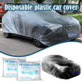 thumbnail image 3 of 3Pack Universal Plastic Car Cover, Disposable Waterproof Dustproof Full with Covers,Plastic Car Cover Elastic Full V4S3, 3 of 8