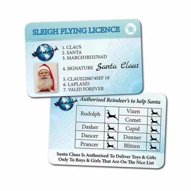 Licencia De Conducir Perdida De Papá Noel, 10 Uds., Licencia De Trineo De Conducir De Papá Noel, Regalo De Recuerdo De Navidad matsuzay HA040843-02