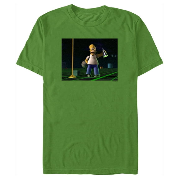 Men's The Simpsons 3D Homer  Graphic Tee Kelly Green Large
