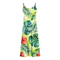 thumbnail image 5 of QUNYINEY Beach Sun Dresses Women Hawaiian A Line Long Sleeveless Slip Dress Summer Casual V Neck Loose Fit Green Dresses, 5 of 5