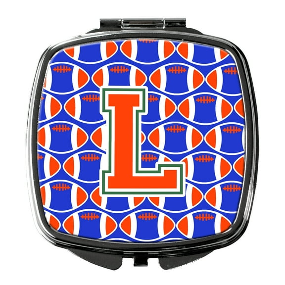 Letter L Football Green Blue and Orange Compact Mirror CJ1083-LSCM