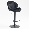 thumbnail image 3 of Modern Bar Stools Set of 2, Adjustable Barstools with Back 360° Rotation and Footrest, Ergonomic Design, Counter Height Bar Chairs for Kitchen Island, Black, 3 of 6
