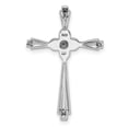 thumbnail image 4 of Sterling Silver Rhod Plated Diamond FW Cultured Pearl Cross Pendant QP3189, 4 of 4