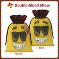 thumbnail image 2 of Cauagu Smiling With Sunglasses Print Christmas Linen Gift Bag,Christmas Goody Gift Bags with Plaid Drawstrings Xmas Presents Bags Holiday with Gift Tag Cards-Black, 2 of 8