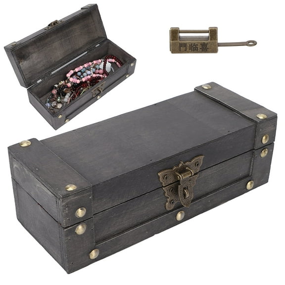 Vintage Wooden Boxes,Decorative Wooden Storage Box Treasure Jewelry Chest, Decorative Small Wood Box with Lid Elephant Keepsake Box Chest Case Holder Organizer for Jewelry Storage
