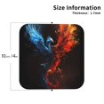 thumbnail image 2 of Lsque Red And Blue Fire Bird Pattern 4" Drink Coasters Set of 4, PVC Leather Absorbent Coasters, Table Coaster Set Decorative Coffee Cup Coasters Housewarming Gift -Square, 2 of 6