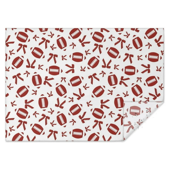 Football and Ribbon Shapes Pattern Rectangle Tablecloth 60"x84",Waterproof Polyester Rectangle Table Cloth, Wipeable Spillproof Polyester Tablecloth for Dining, Camping, Indoor and Outdoor