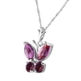 thumbnail image 2 of Galaxy Gold GG 14K White Gold 0.6 Carat Amethyst Butterfly Necklace - February Birthstone - Peace & Wisdom - 16" to 24" - Fine Jewelry for Women, 2 of 3