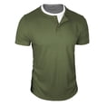thumbnail image 4 of Knit Textured Short Sleeve Crew Neck Tee for Everyday Casual Wear Lightweight Top with Layered Design and Color-block Detail, 4 of 7