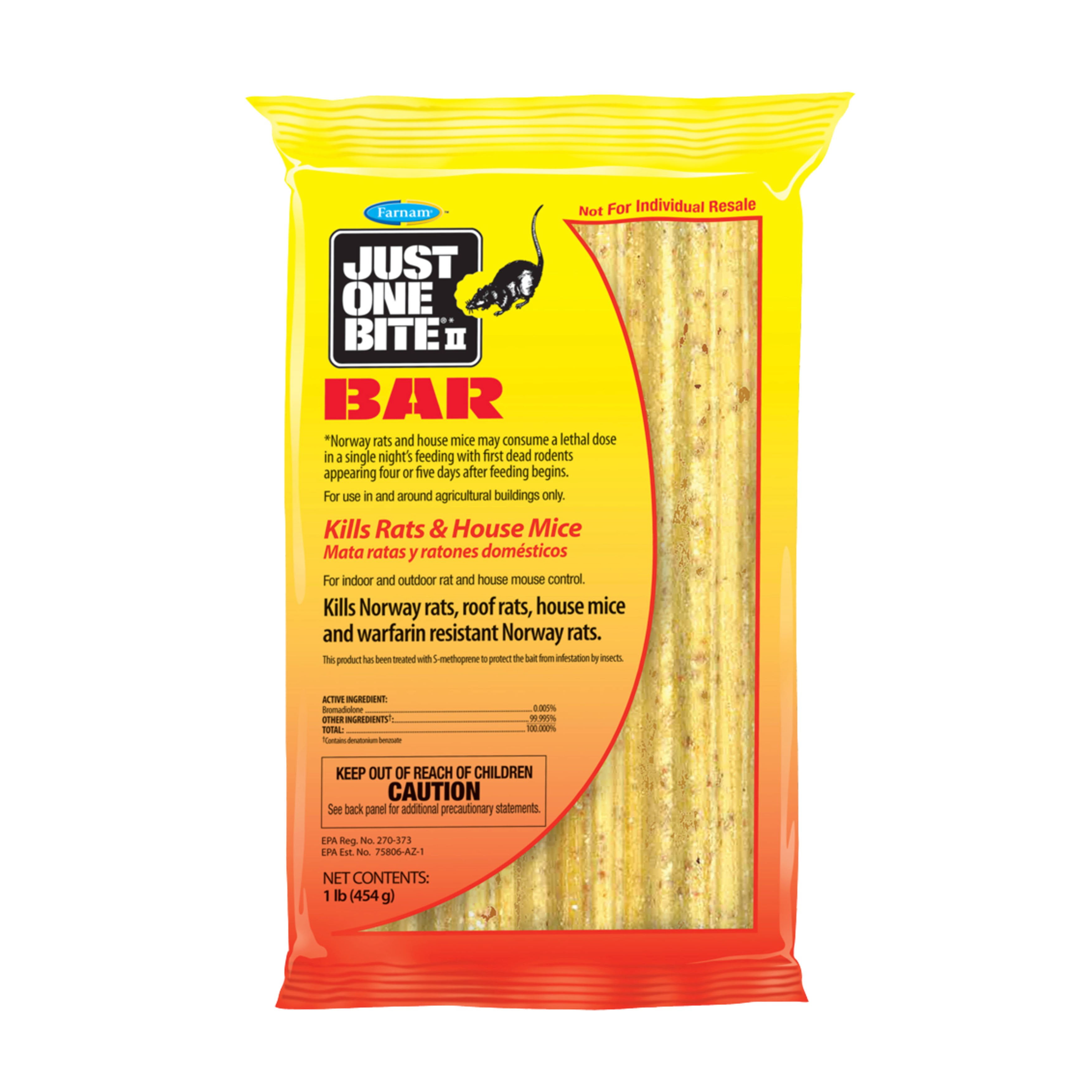 Just One Bite II Bar Rodent Rat Bait & Mice Control Cake Blocks 1lb