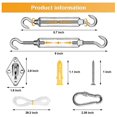 thumbnail image 2 of Kit de Voile d'Ombrage 42 Pcs en Acier Inoxydable Compatible avec Rectangle Carré, 2 of 5