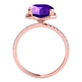 thumbnail image 4 of 2.30 Ct. Ttw Diamond And Cushion Cut Amethyst Ring In 10K Rose Gold, 4 of 7