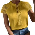 thumbnail image 3 of TAIAOJING Womens T Shirt Lace Short Sleeve Lace Collar Shirt Top T Shirt Harajuku Tshirt, 3 of 9