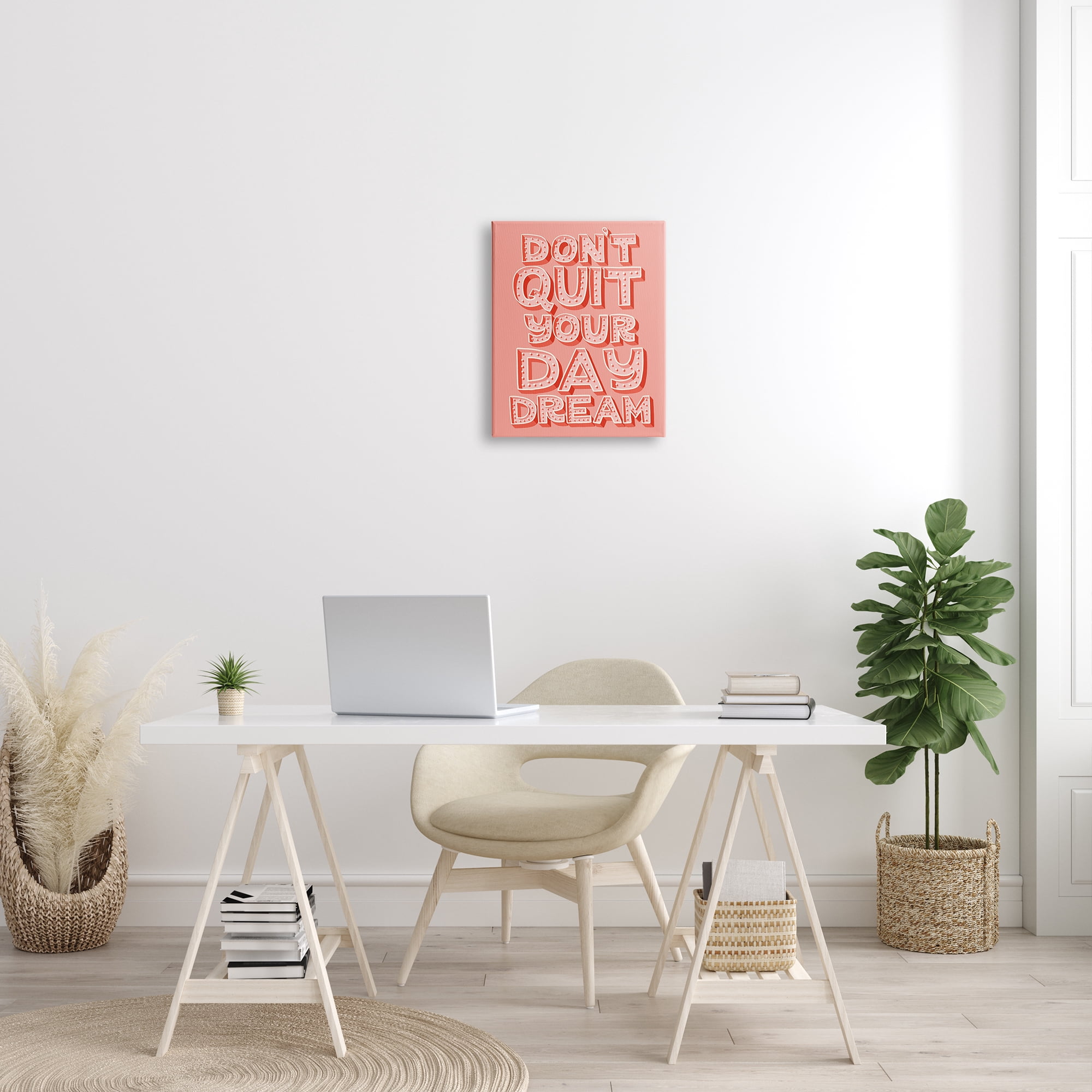 Stupell Industries Don't Quit Your Day Dream Bold Pink Typography, 16 x 20, Designed by Kristina Hultkrantz
