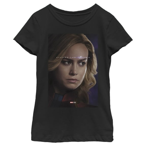 Girl's Marvel Avengers: Endgame Captain Marvel Avenge the Fallen  Graphic Tee Black X Large