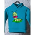 thumbnail image 3 of Green Caterpillar On Leaf Hoodie Toddler -Image by Shutterstock,  5 Toddler, 3 of 4