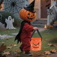 thumbnail image 2 of LED Illuminated Halloween Candy Bucket with Light-Up Feature - Great for Party Favors and Trick or Treat Candy Collection - Orange, 2 of 4