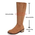 thumbnail image 6 of Dakaela Knee High Boots Women Suede Chunky Heel Western Fall Boots Pull on Wide Calf Tall Boot with Side Zipper Khaki 9, 6 of 8