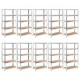 thumbnail image 3 of vidaXL Shelf Storage Office Bookshelf Shelving Unit Steel and Engineered Wood, 3 of 14